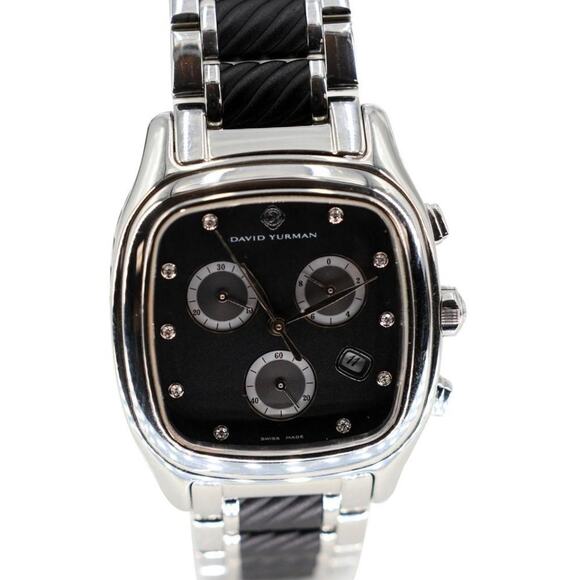 David Yurman Thoroughbred Carbon Chevron Automatic Chronograph Watch - Picture 4 of 10